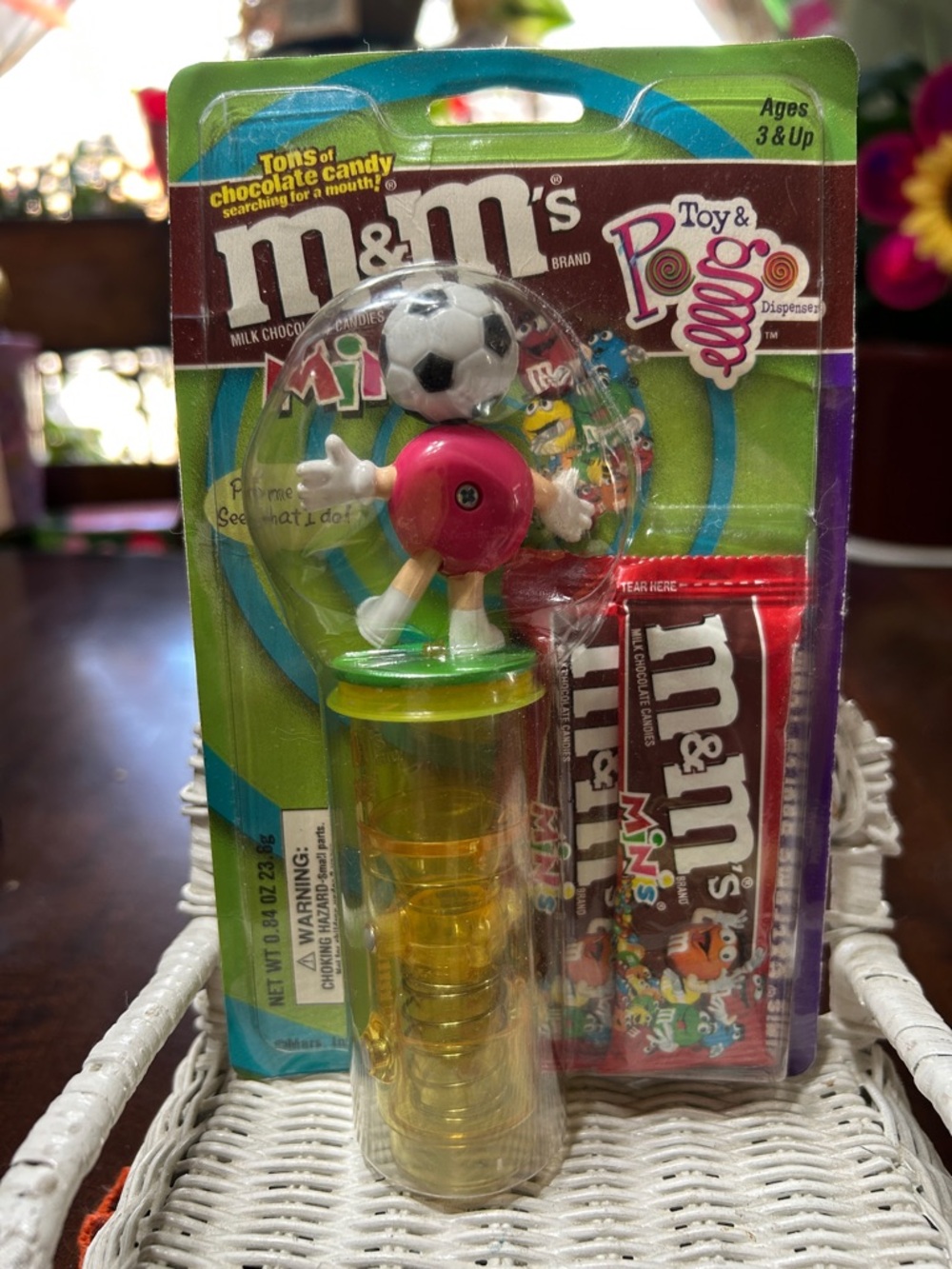 M&M’s Brand Toys & Pogo Dispenser Vintage 2001 Sealed Plastic M&M & Soccer Ball